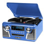 Tocadiscos Retro Bluetooth 3 Velocidades Con Altavoces Integ Blue
