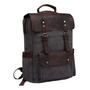 Mochila Casual Hombre Mujer Lona Cuero 15 Pulgadas Gris Grisly Diseño De La Tela