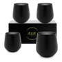 Copas De Vino Negro Acero Inoxidable Irrompibles Juego 4 Uni Negro