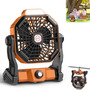 Ventilador Portátil Recargable 10400 Mah Con Luz Led Y Ganch