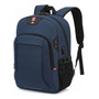 Mochila Antirrobo Impermeable Azul Para Laptop 15.6 Pulgadas Azul Diseño De La Tela