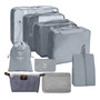 Organizadores De Viaje Impermeables 9 Pcs Bolsas Ligero Ropa Gris