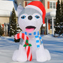 Perro Inflable Navidad 120 Cm Con Led Impermeable Decoración