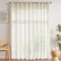 Cortinas Translucidas Beige 132x241 Cm Ojales 2 Paneles
