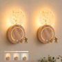 Lámparas De Pared Inalámbricas Recargables Led 2 Pack Roble