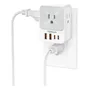Regleta Multicontacto Pared 20w Con 3 Enchufes Y 4 Usb Gris