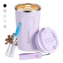 Taza Termo De Acero Inoxidable 510 Ml Aislante Caliente Frío Morado Liso