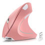 Mouse Inalámbrico Ergonómico Recargable 6 Botones Rosa 1600 Rosa