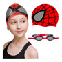 Kit Gafas Y Gorro Natación Niños Unisex Rojo Caucho 1g Rojo