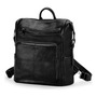 Mochila De Mujer Cuero Pu Negra Casual Convertible Para Viaj Negro Diseño De La Tela