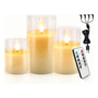 Velas Led Recargables Con Control Remoto Y Temporizador 3 Pc
