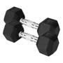 Mancuernas Hexagonales De Hierro 15 Libras Con Goma Par 15 Libras - Par