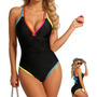 Traje De Baño Mujer Una Pieza Negro Control Abdominal Ajusta