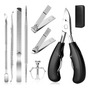 Kit De Pedicura 8 Pcs Alicates Cortauñas Inoxidable Negra