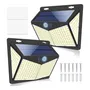 Lámparas Solares Exterior 2 Pzs 300 Leds 270 Grados Ip65 Sen
