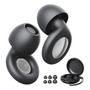 Tapones Auditivos Silicona Lavables Reducción Ruido 45 Db Negro