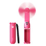 Ventilador Portátil Recargable 3 En 1 Con Linterna Y Banco D Fucsia
