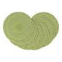 Manteles Individuales Redondos Verde Set De 6 38cm Antidesli