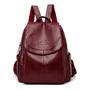Mochila De Cuero Pu Rojo Casual Impermeable Gran Capacidad Rojo Diseño De La Tela