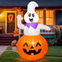 Inflable Halloween 150 Cm Calabaza Fantasma Led Exterior Res