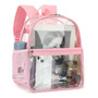 Mochila Transparente Rosa Impermeable Ligera Para Mujeres Rosa Diseño De La Tela