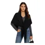Chal Triangular De Punto Negro Suave Para Mujer Invierno
