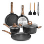 Juego De 10 Ollas Y Sartenes Antiadherentes Para Cocina Negro