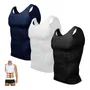 Camisetas De Compresión Para Hombre 3pcs Estilo Moderno Negr Negro/blanco/azul Positivo