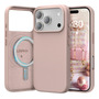 Funda Piel Sintética Rosa Para iPhone 17 Pro Max Compatible Arena Rosa Nombre Del Diseño