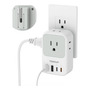 Regleta Multicontacto Pared 20w Cargador Tipo C 4 Salidas Us Color
