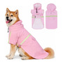 Impermeable Rosa Para Perros Ajustable Con Tira Reflectante
