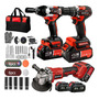 Kit Herramientas Inalámbricas 5 Piezas Taladro Y Amoladora