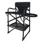 Silla De Maquillaje Profesional Plegable Con Bandejas Latera Negro Tipo De Respaldo Forma De La Base