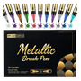 Plumones Metálicos Doble Punta Resistentes Al Agua 30 Colore Assorted