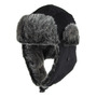 Gorro De Trampero De Lana Con Orejeras Cálido Invierno 2. Pana Negra Positivo Diseño De La Tela
