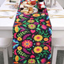 Camino De Mesa Floral Mexicano Lino 183x33cm Decoración Fies