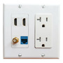 Toma De Corriente 20 Amperios 2 Puertos Hdmi Y Ethernet Cat6 2hdmi1cat6+f