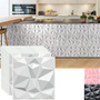 Tableros Decorativos 3d Blancos 30x30 Cm 20 Piezas Impermeab Nombre Del Diseño 20 Blanco
