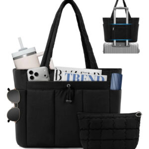 Bolso Tote Negro Mujer Impermeable 15.6 Para Laptop Gran Cap