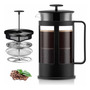 Cafetera Prensa Francesa 350 Ml Vidrio Borosilicato Acampar Negro