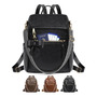 Mochila De Cuero Antirrobo Impermeable Para Mujer 12 Pulgada