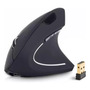 Mouse Inalámbrico Ergonómico Recargable 6 Botones 1600dpi Negro
