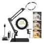 Lupa Led De Escritorio 10x Regulable Con Luz Y Pinza Negra