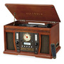 Tocadiscos Bluetooth 7 En 1 3 Velocidades Con Grabador Cd Mahogany