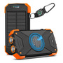 Power Bank 10000 Mah Carga Solar Inalámbrica Qi Linterna Dua Naranja