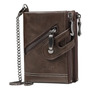 Cartera Para Hombre Con Cadena Y Bloqueo Rfid Café Compacta