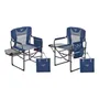 Silla De Camping Plegable Extra Grande Con Mesa Lateral Y Bo Azul Marino