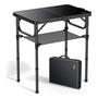 Mesa De Camping Plegable 3 Alturas Ajustables 58 X 40 Cm Lig Negro