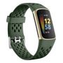 Correa Deportiva Para Fitbit Charge 5 Ajustable Transpirable Verde Oscuro 7 Cm
