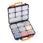 Organizador De Caja De Herramientas 16 Compartimentos Desmon Negro, Amarillo, Transparente